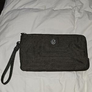 Lululemon Pre Owned Curved Wristlet Dark Green/silver Hardware. Sold Out! RARE